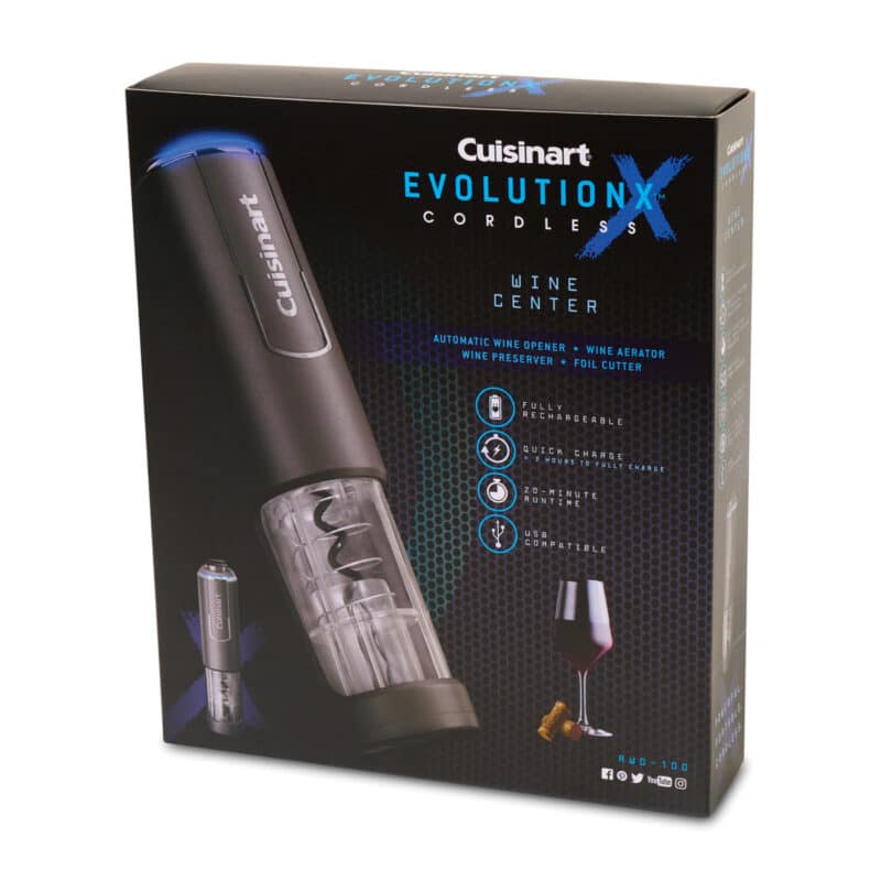 Cuisinart® EvolutionX Cordless 4-in-1 Wine Opener - Charcoal Grey - 8