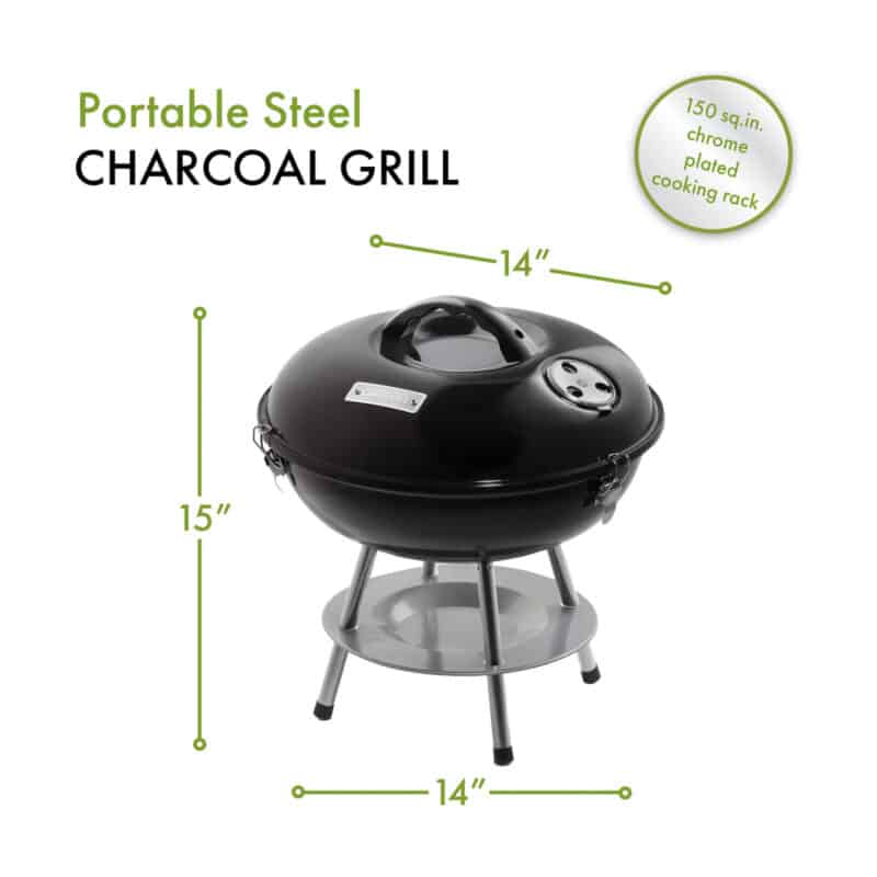 Cuisinart Outdoors® 14" Charcoal Grill - Black - 7