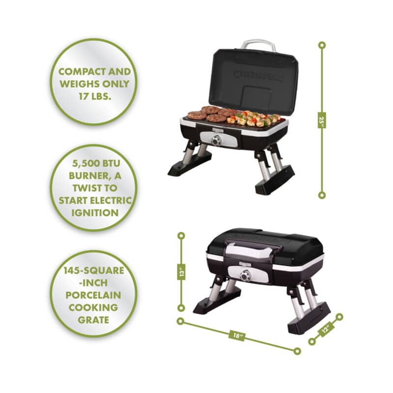 Cuisinart Outdoors® Petite Gourmet Portable Gas Grill - Black - 4