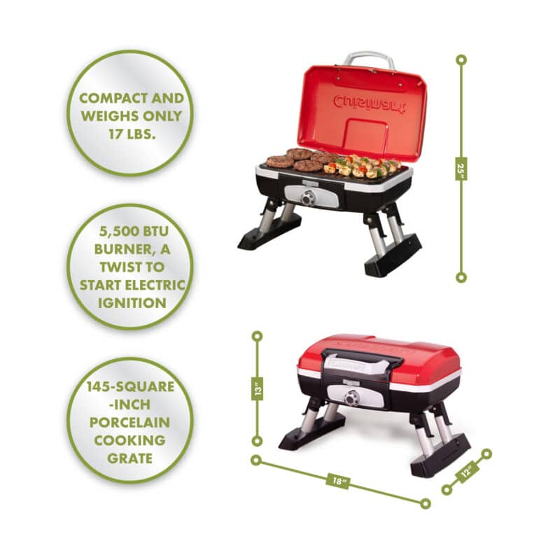 Cuisinart Outdoors® Petite Gourmet Portable Gas Grill - Red - 8