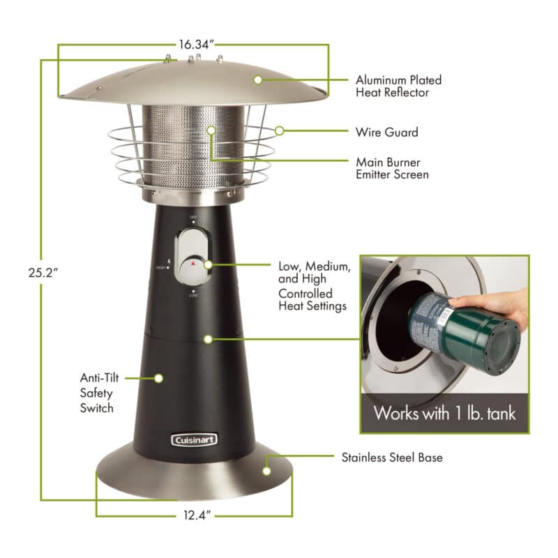 Cuisinart Outdoors® Tabletop Patio Heater - Black - 2
