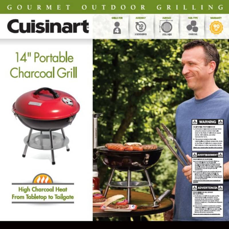 Cuisinart Outdoors® 14" Charcoal Grill - Red - 3