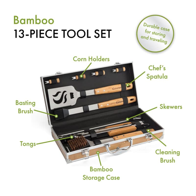Cuisinart Outdoors® Bamboo 13 PC Grill Tool Set - Bamboo - 5