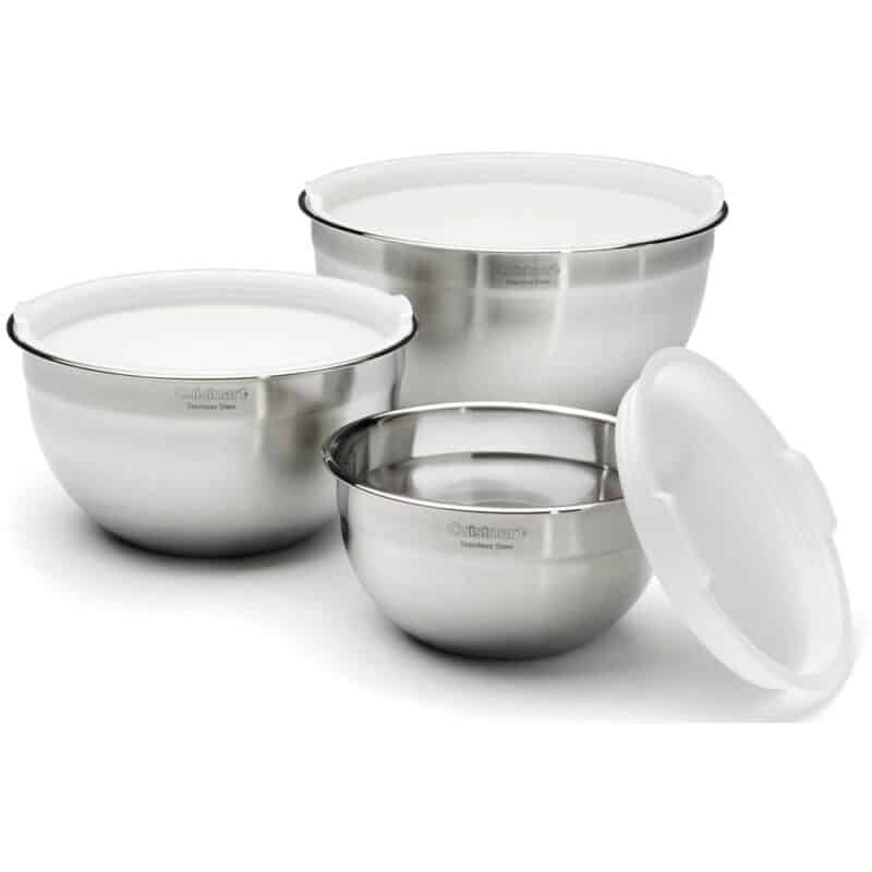 Cuisinart Stainless Steel Mixing Bowls with Lids - Set of 3 - 4