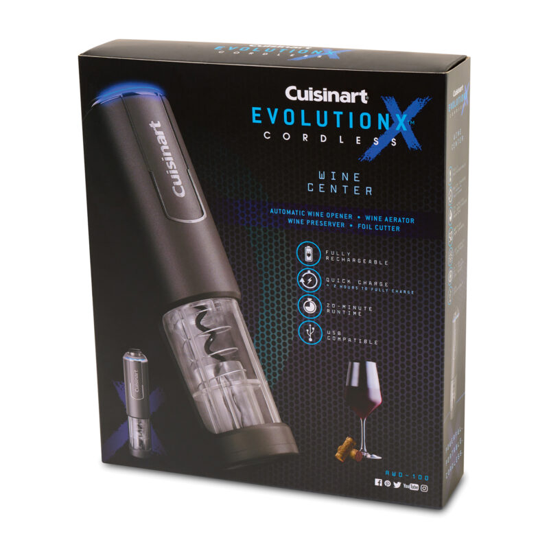Cuisinart EvolutionX Cordless 4-in-1 Wine Opener - Charcoal Grey - 8