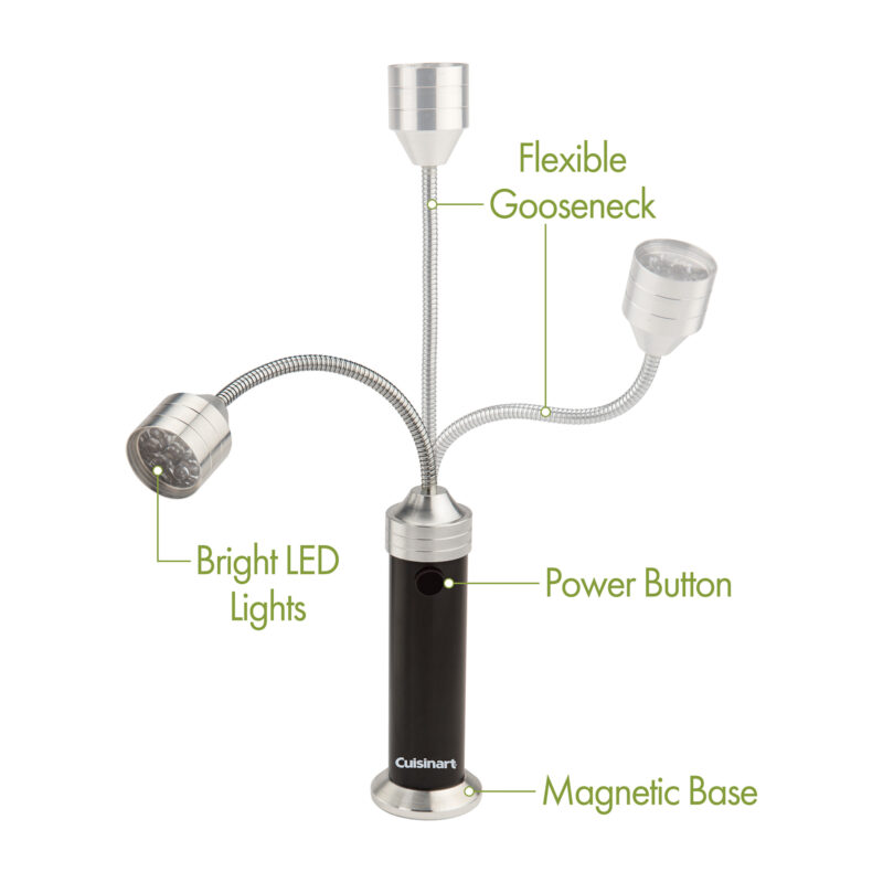 Cuisinart Outdoors 2-Piece Magnetic LED Grill Lights - Black - 5