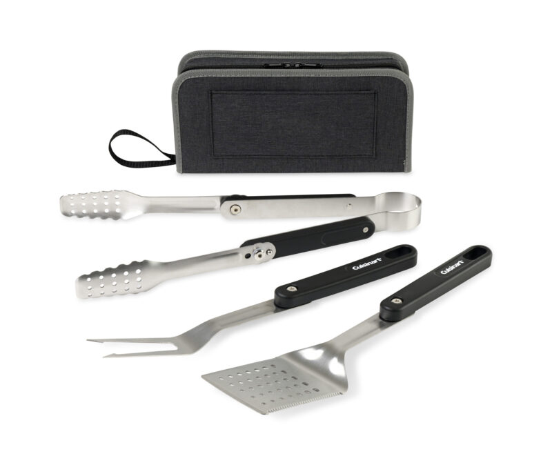 Cuisinart Outdoors 4-Piece Folding Grill Tool Set - Charcoal - 1