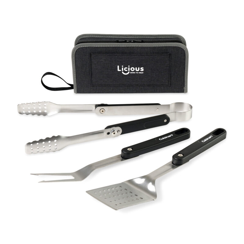 Cuisinart Outdoors 4-Piece Folding Grill Tool Set - Charcoal