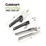 Cuisinart Outdoors 4-Piece Folding Grill Tool Set - Charcoal - 9