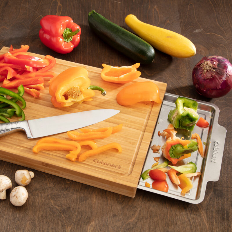 Cuisinart Outdoors Bamboo Cutting Board With Hidden Tray - Bamboo - 8