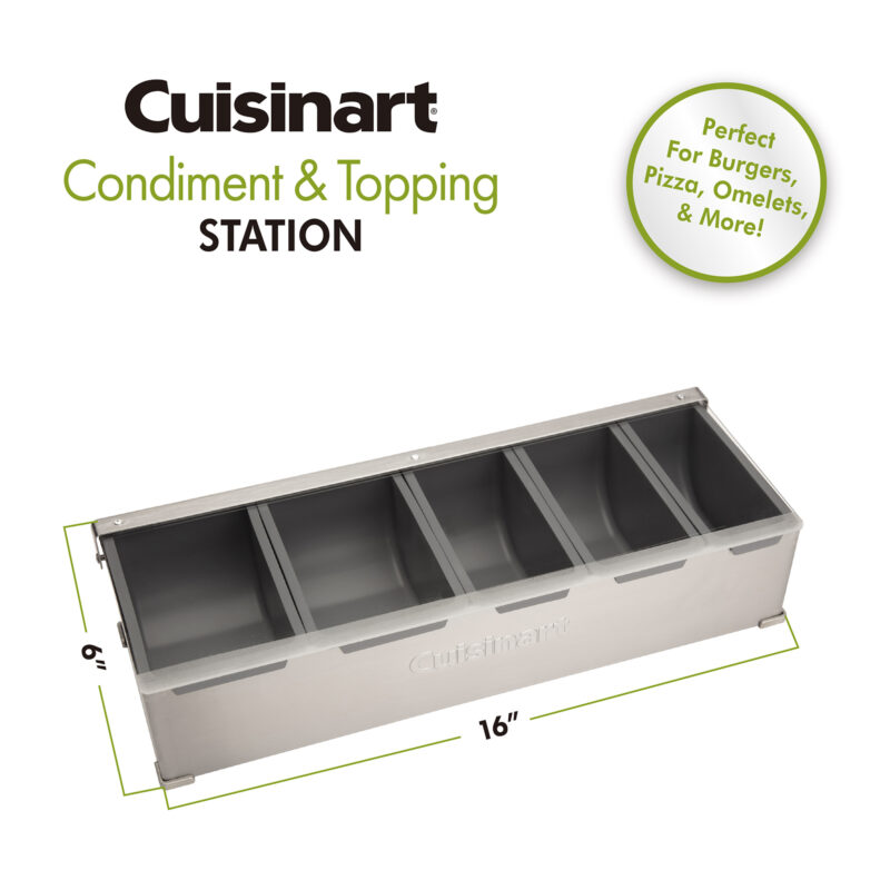 Cuisinart Outdoors Condiment and Topping Station - Stainless Steel - 8