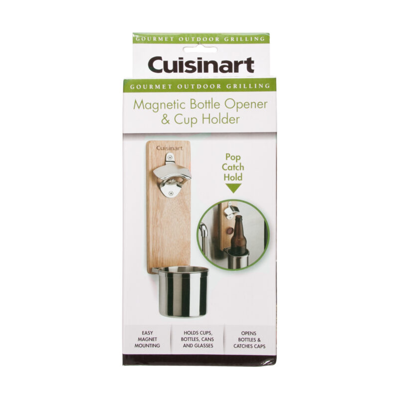 Cuisinart Outdoors Magnetic Bottle Opener & Cup Holder - Wood - 2