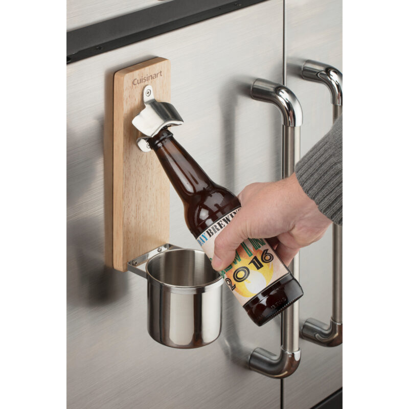 Cuisinart Outdoors Magnetic Bottle Opener & Cup Holder - Wood - 8