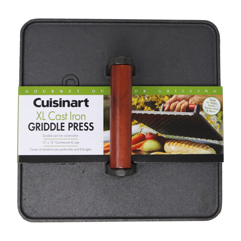 Cuisinart Outdoors XL Cast Iron Griddle Press - Black - 4